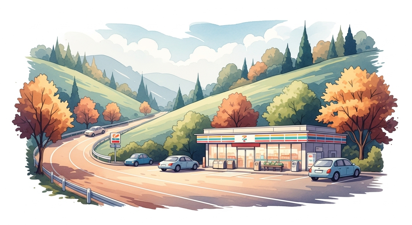 セブンイレブンのある上りサービスエリアを活用する