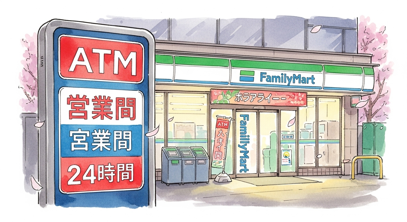 手数料を抑えるJAのATMをファミマのコンビニで利用する時間の選び方